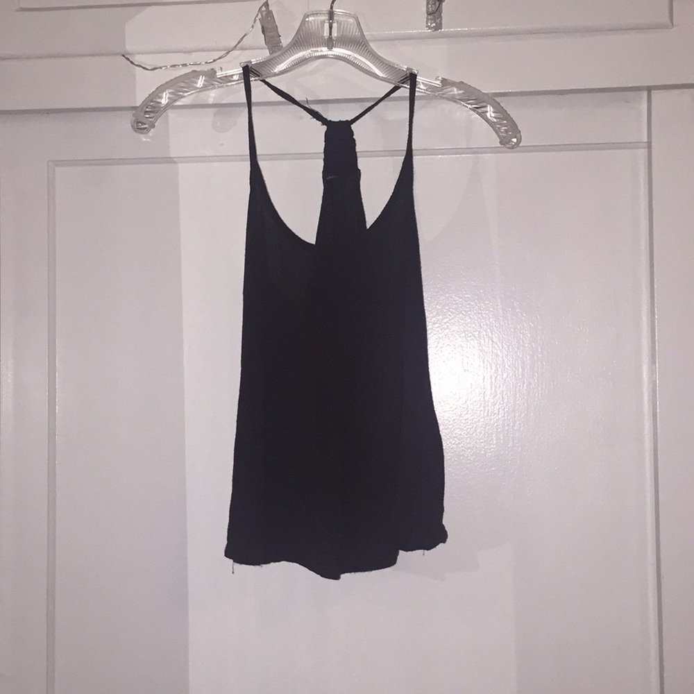 Brown medium length halter tank top